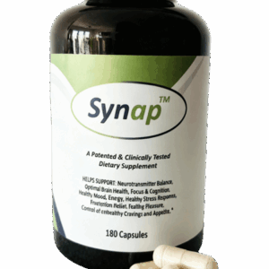 Bottle of Synap dietary supplement with 120 capsules.